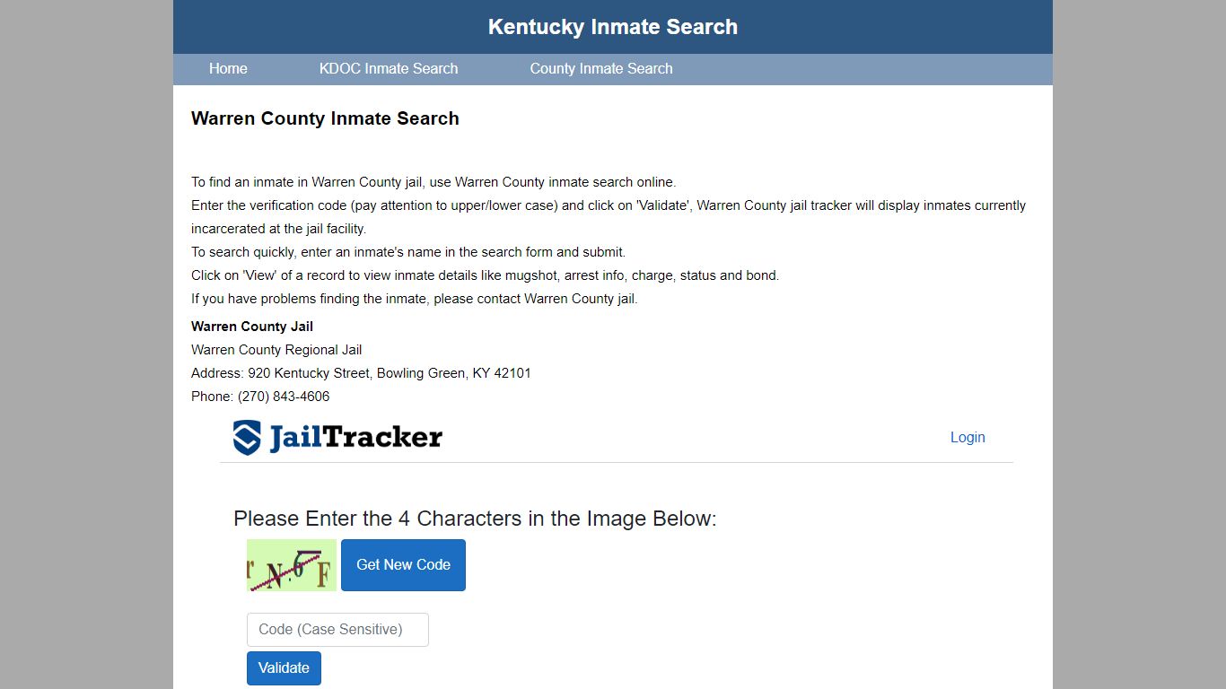 Warren County Inmate Search